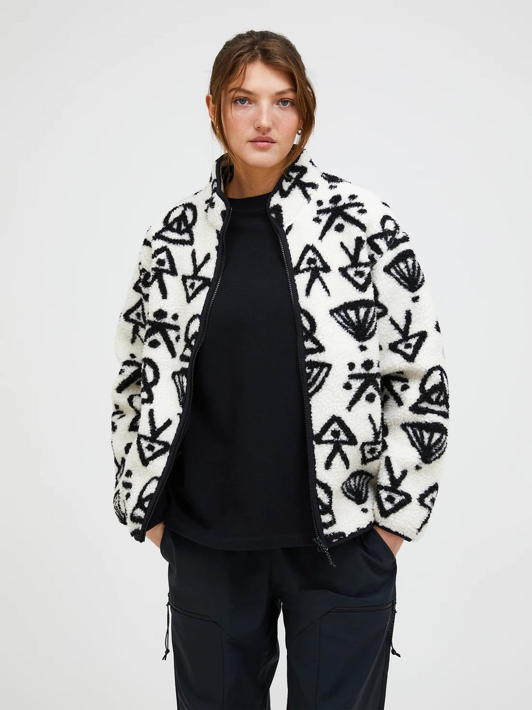 HUECLOSET NORDIC SKI KNIT HOODED ZIP‐UP (3 colors) BTR530 Fleece Zip Hoodie with Oversized Hood | Limoncello – Khy