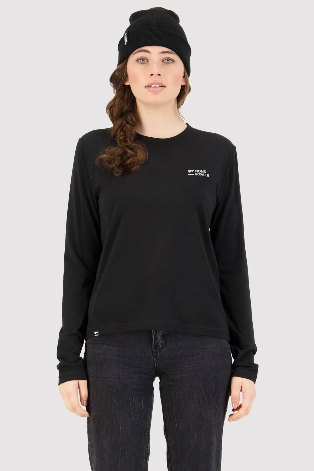 Icon Relaxed L/S Womens Village Ski Hut Mons Royale Spring 2023, Tops, Womens, Womens Tees/Tanks