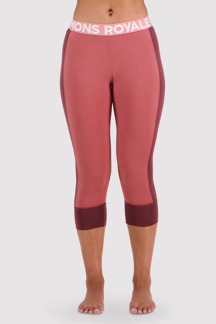 Womens Cascade 3/4 Legging Village Ski Hut Mons Royale Winter, Winter 2023, Womens, Womens Baselayer